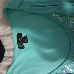 Teal Sequin Detail Top